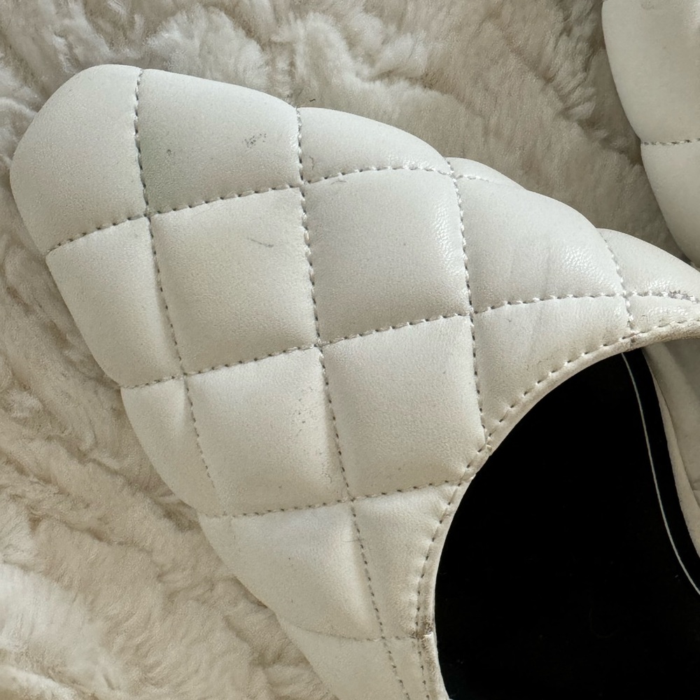 Zara White Quilted Mules - Picture 3 of 7